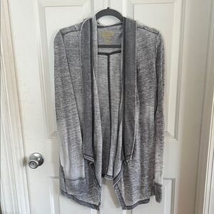 Cozy Draped Open-Front Cardigan - Gray
